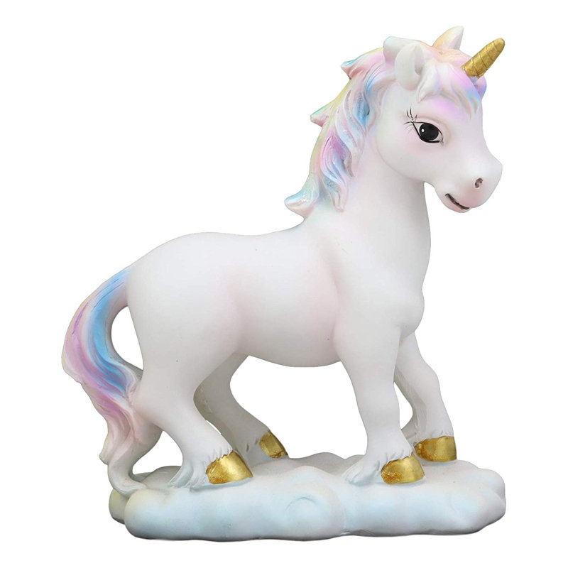 Zoomie Kids Godeus Pastel Colors Majestic Rainbow Mane Unicorn