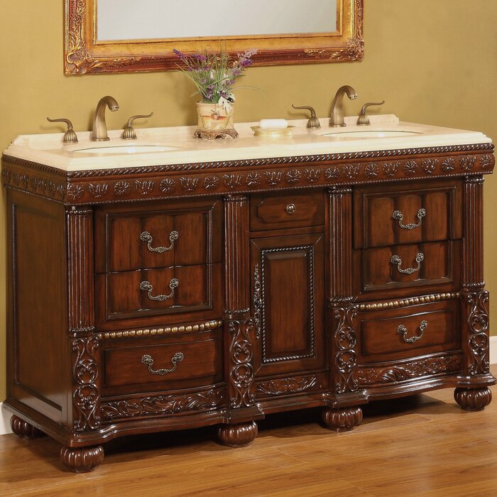 B I Direct Imports Kent 60 Double Bathroom Vanity Set Wayfair Ca