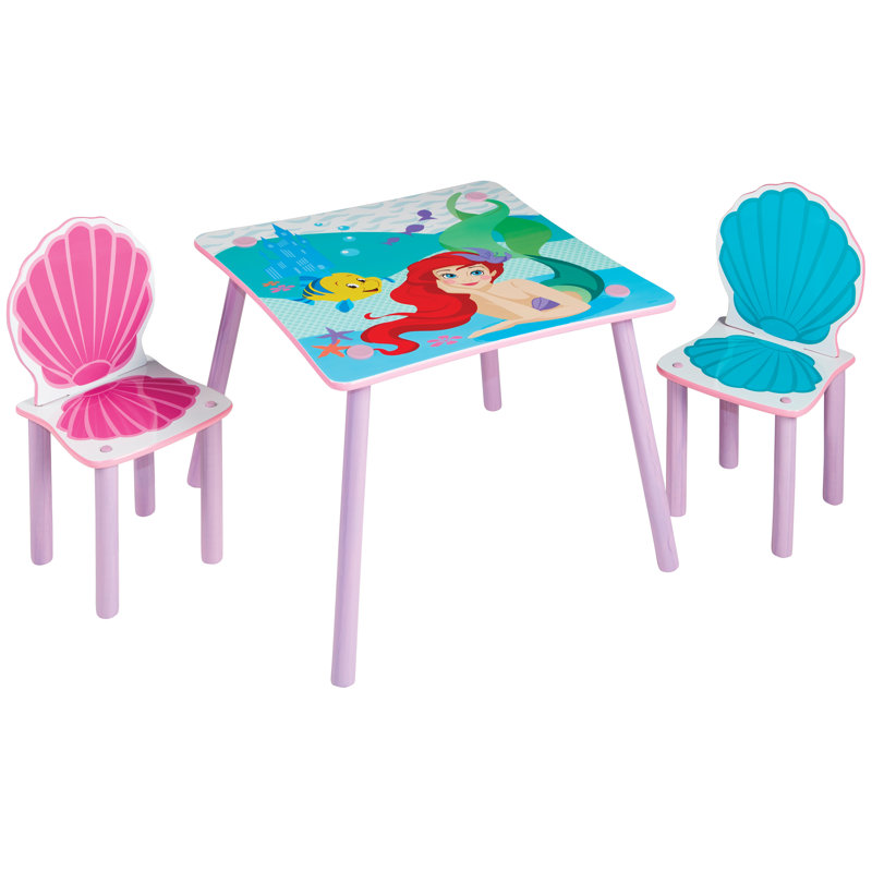 Disney Princess Ariel Children's 3 Piece Table and Chair ...