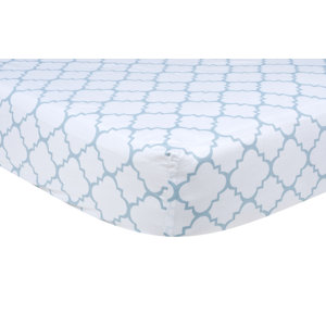 Sky Quatrefoil Fitted Crib Sheet