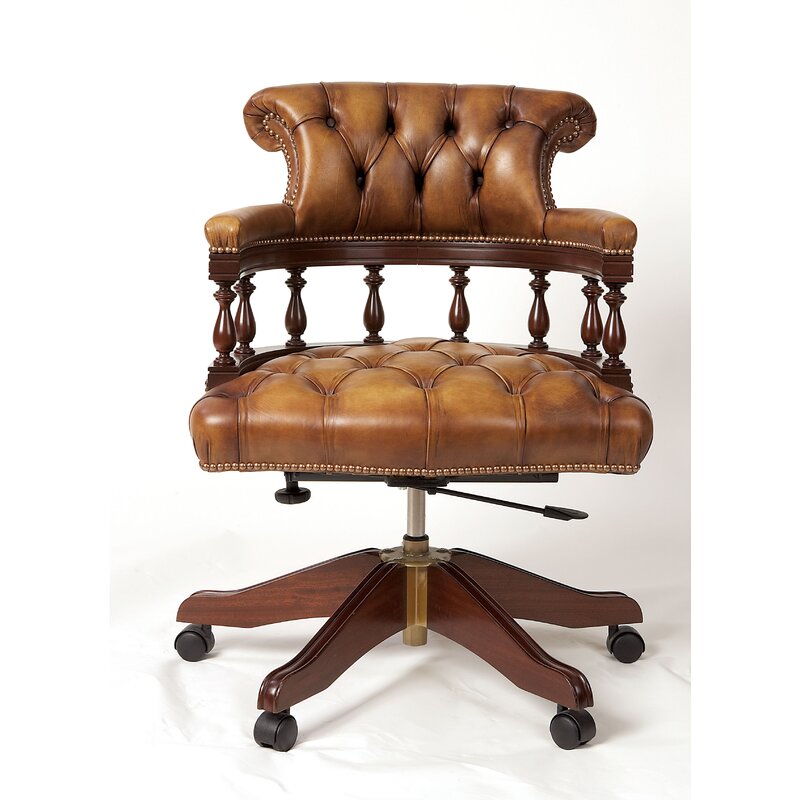 Astoria Grand Cleaton Mid-Back Leather Bankers Chair | Wayfair.co.uk