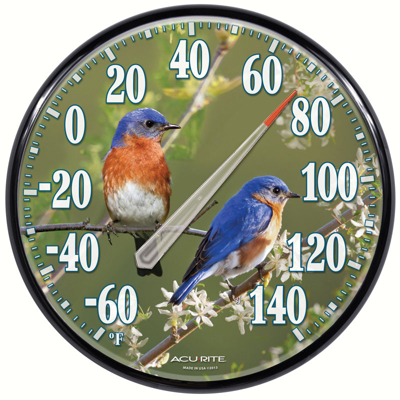 Exclusive Wildlife James Hautman Outdoor Bluebird Thermometer