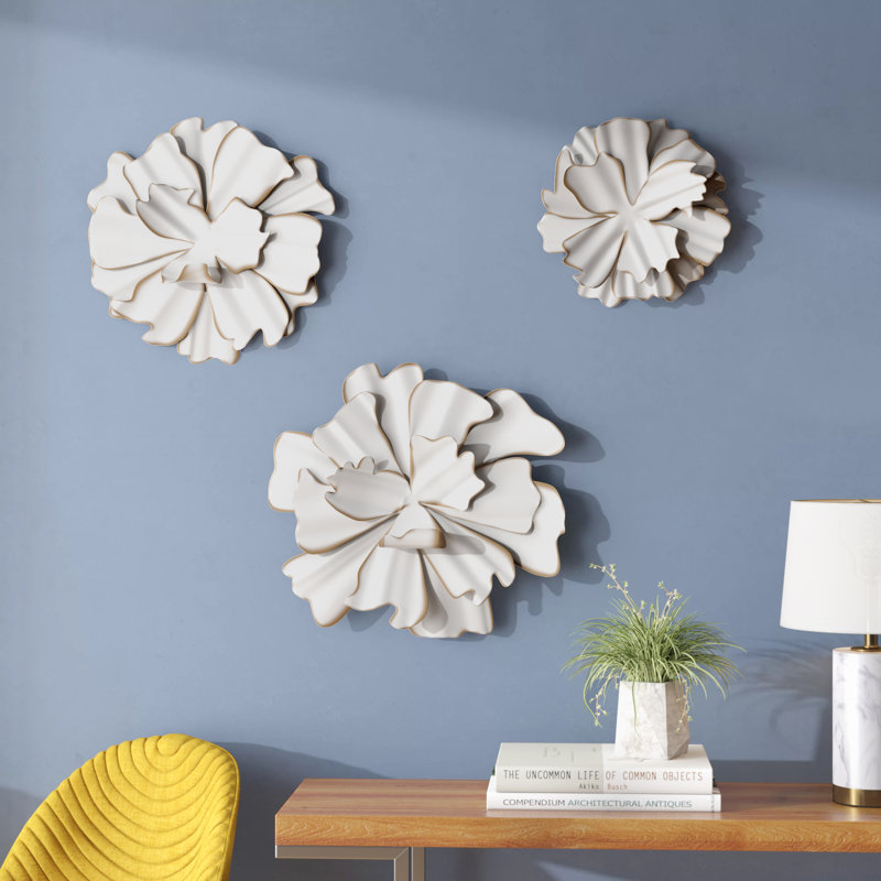 Latitude Run 3 Piece Eclectic Flower Wall Decor Set Reviews