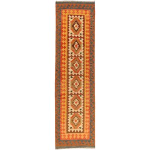 Kilim Hand-Woven Wool Brown/Orange Area Rug