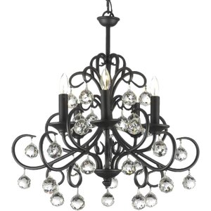 Clemence 5-Light Wrought Iron Base Crystal Chandelier