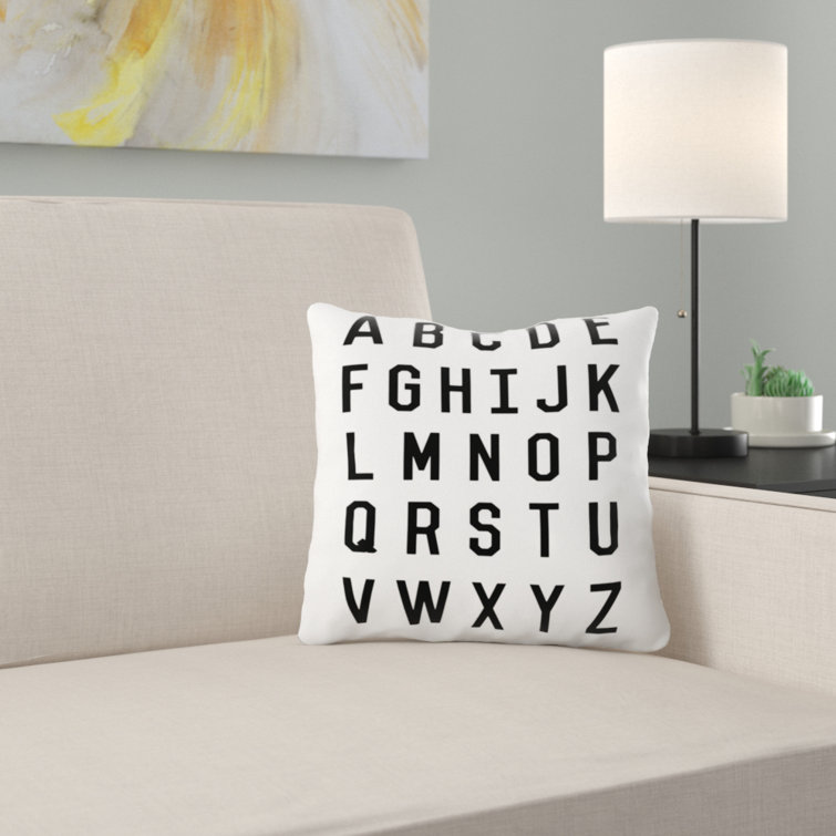alphabet throw pillows