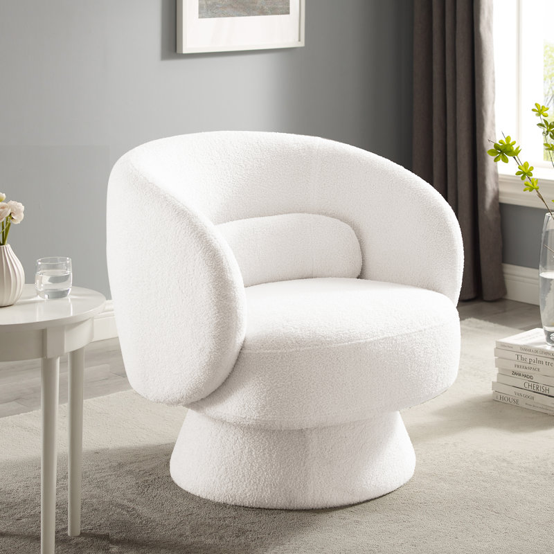 Orren Ellis Saboor Upholstered Swivel Barrel Chair & Reviews | Wayfair