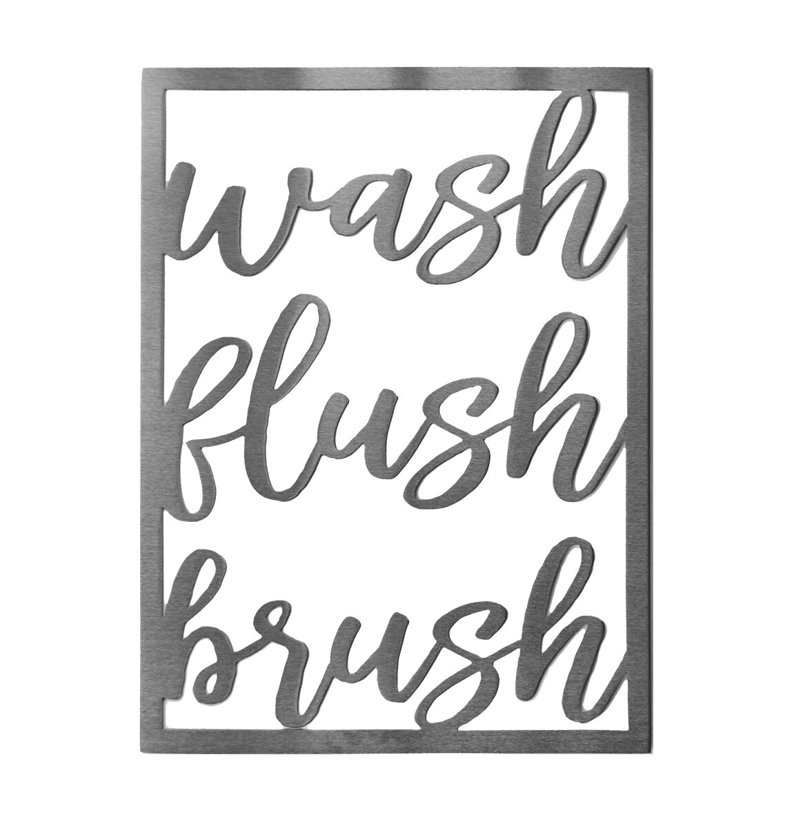 Winston Porter 16 Bathroom Modern Rectangle Signs Wash Flush Brush Wall Decor Reviews Wayfair Ca