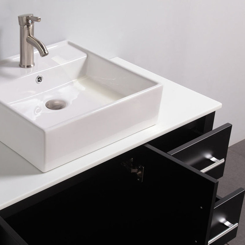 Laroche 71" Double Sink Bathroom Vanity Set with Mirror ...
