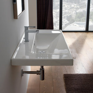 ML Ceramic Rectangular Drop-In Bathroom Sink with Overflow
