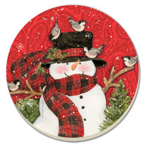 3-inch Diameter Red and Brown CTW 370296 Christmas Coasters Set of 4 3-inch Diameter Red and Brown CTW 370296 Christmas Coasters Set of 4