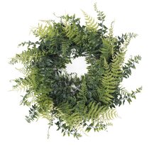 JMB Home and Design Multi-Fern Outdoor Wreath on Round Grassy Form 16 