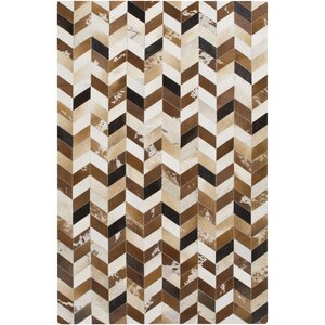 Galarza Hand-Crafted Brown Area Rug