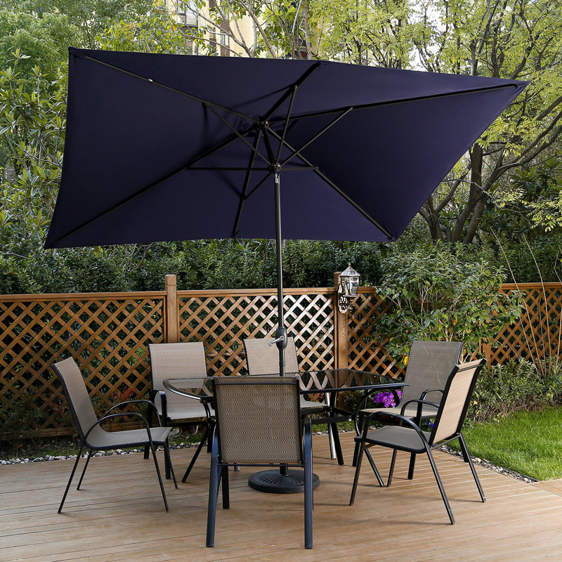 Freeport Park 10ft Patio Outdoor Umbrella Market Table Fade Resistant Umbrella With Push Button Tilt And Crank For Garden Backyard Deck Update Sand Wayfair Ca