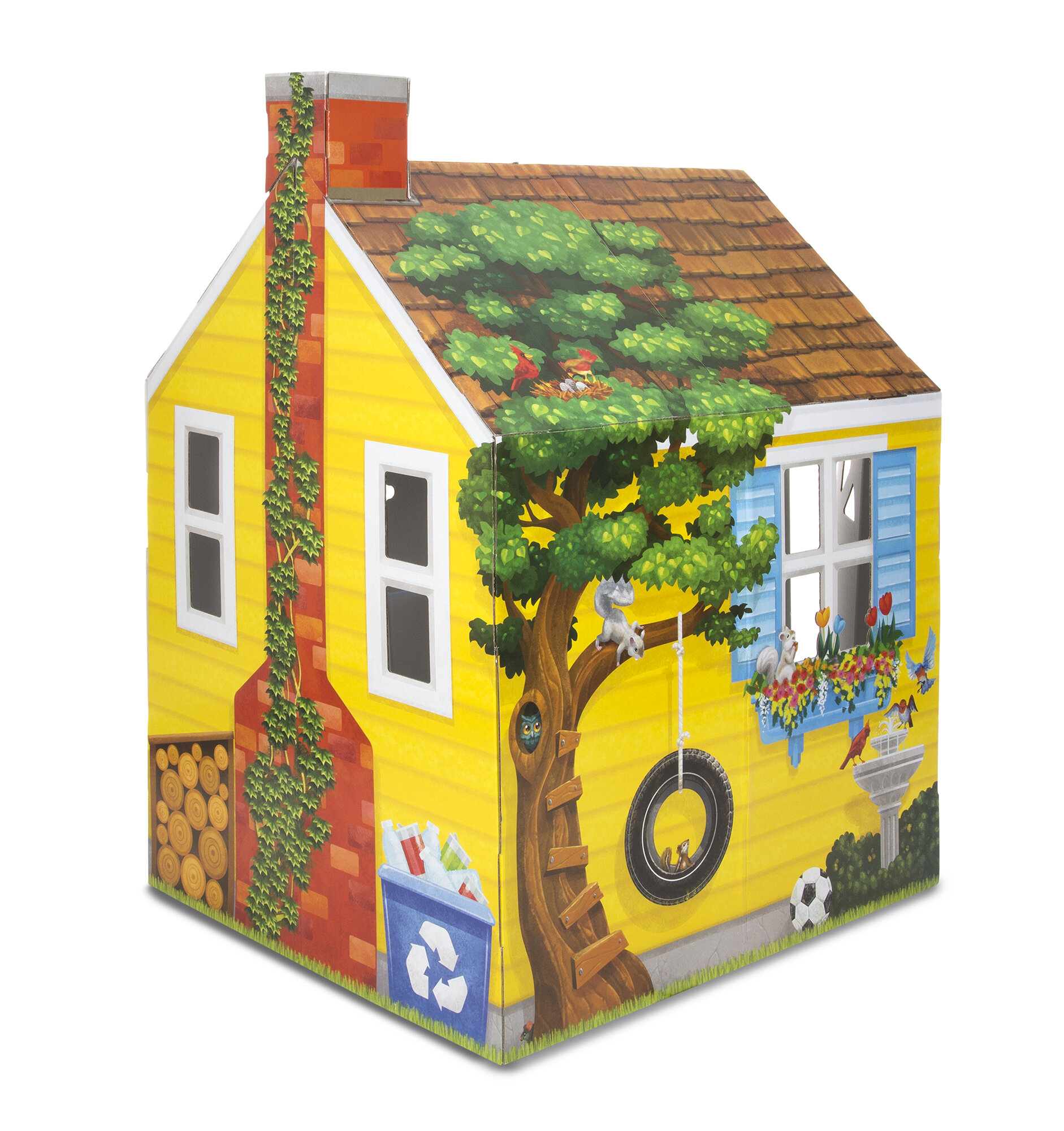 melissa & doug cardboard structure cottage playhouse
