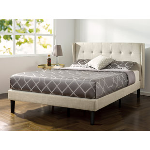 Go to store & view more images Barronr Button Tufted Wingback Upholstered Platform Bed by Trule Teen