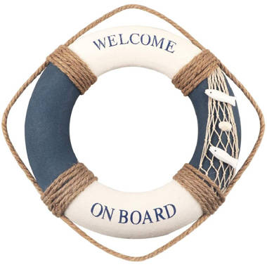 3 Nautical sailing ring decoration beach hut seaside boat buoy welcome on board 