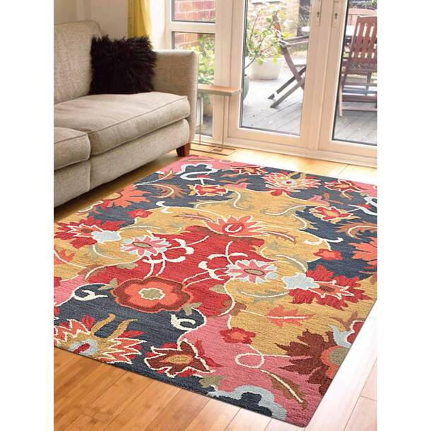 Bungalow Rose Crayton Handmade Hand-Knotted Wool Beige Rug & Reviews ...