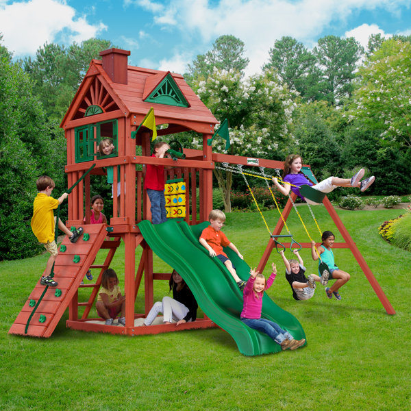 double toddler swing set