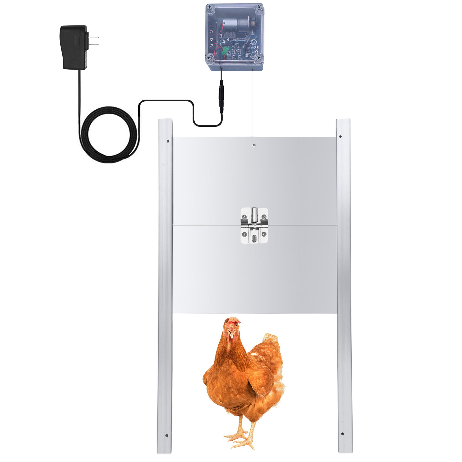 Automatic Chicken Coop Door Opener Closer Kit Door Guard W/Remote Light Sensor 