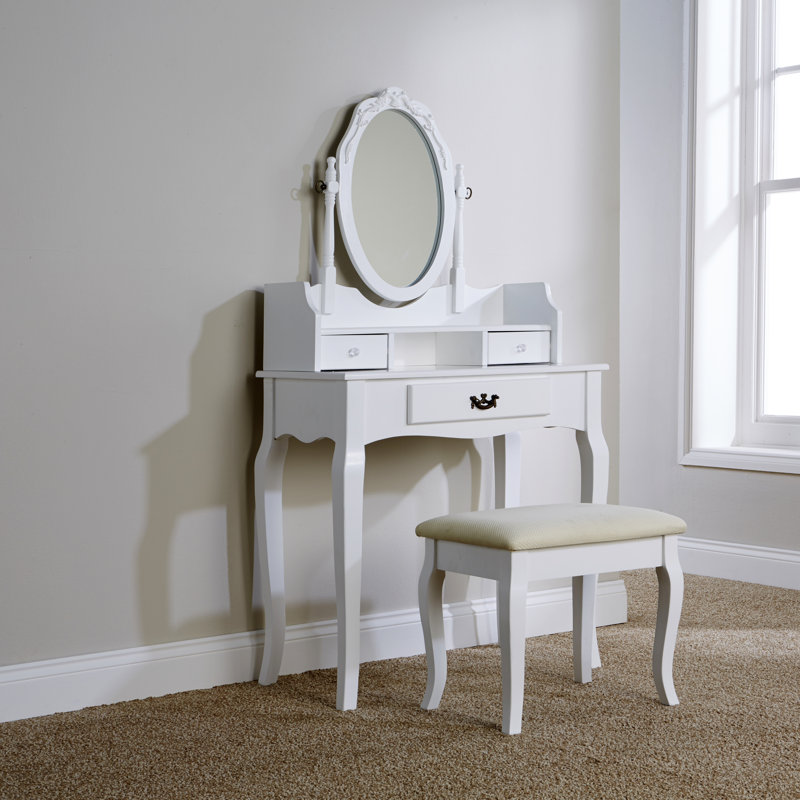 Fleur De Lis Living Lucy Dressing Table Set With Mirror Reviews
