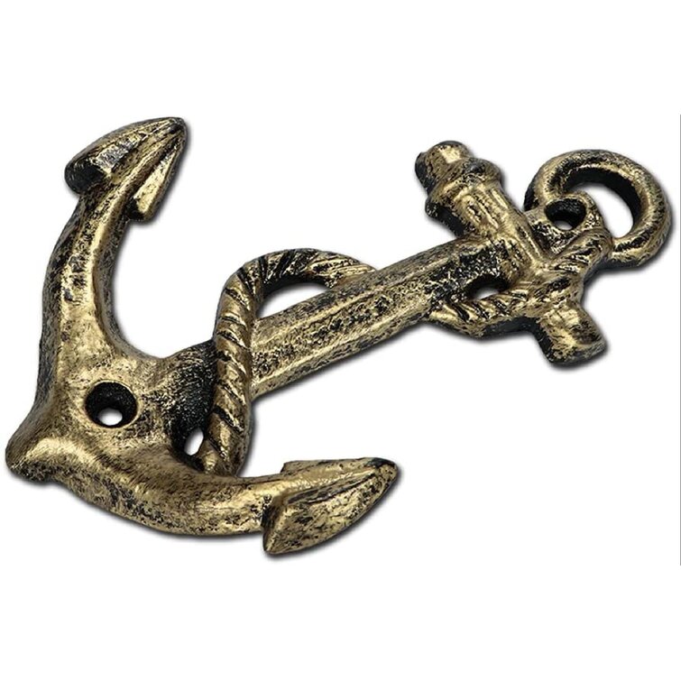 Wall Mounted Towel Hanger with Screws and Anchors Vintage Anchor Cast Iron Hooks 