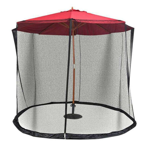 Umbrella Mosquito Net Canopy Patio Set Screen House Zipper Door Entry Black