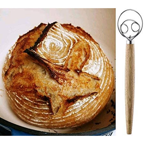 9/" Stainless Steel /&Wood Handle Baking Tool US The Original Danish Dough Whisk