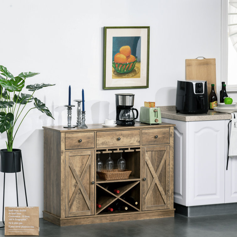 sideboard with dog bed underneath