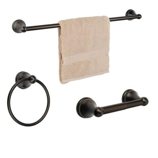 4-Piece Bathroom Hardware Accessory Set With 24" Towel Bar Oil Rubbed Bronze 