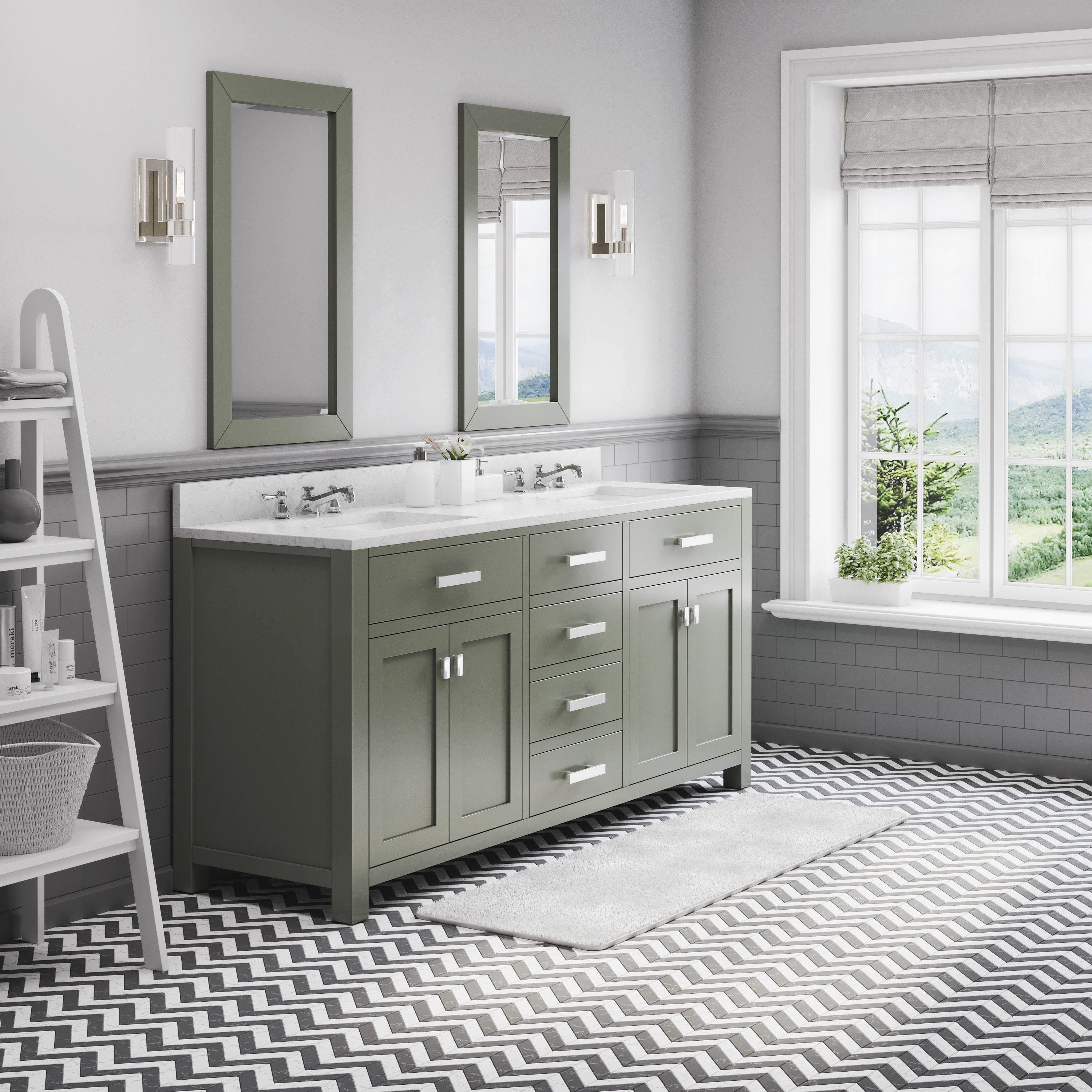 Latitude Run Madison 72 Double Bathroom Vanity Set With Mirror Wayfair