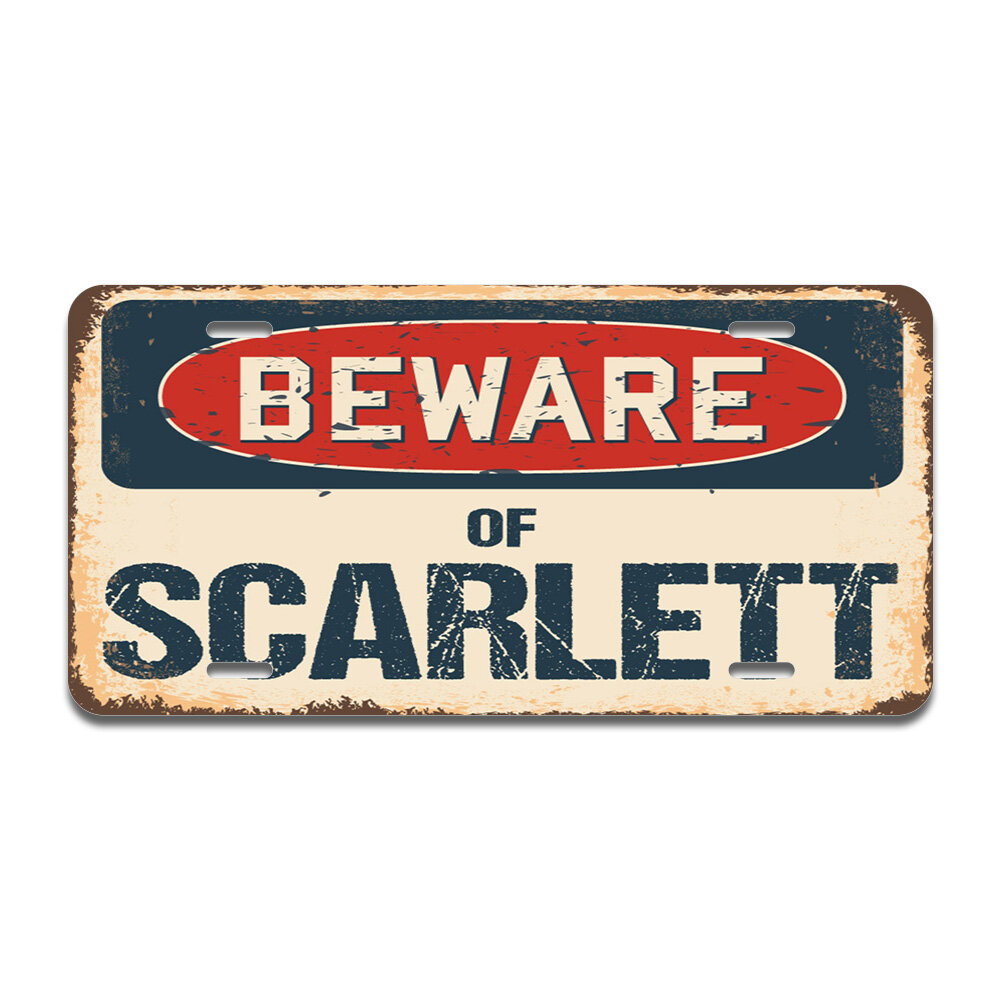Beware Of Scarlett Rustic Sign SignMission Classic Rust Wall Plaque Decoration 