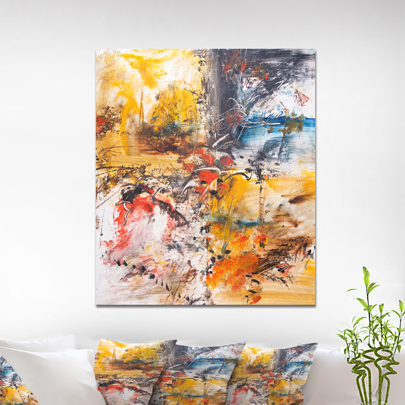 East Urban Home Contemporary Mixed Abstract Painting Oil