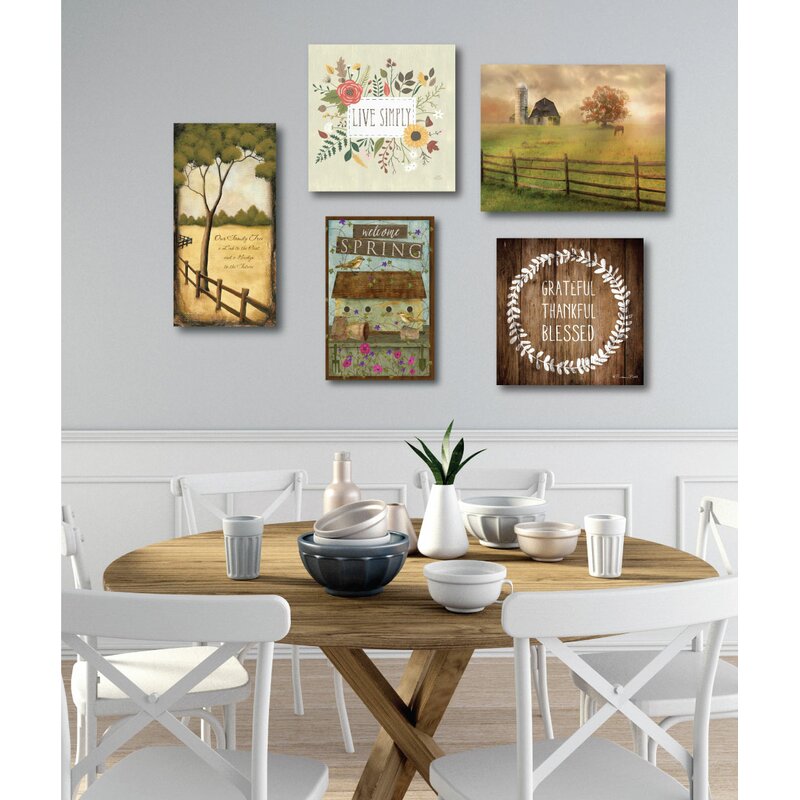 At The Farm - 5 Piece Wrapped Canvas Gallery Wall Set