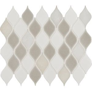 Cresta Blanco Porcelain/Stone Mosaic Tile in Gray