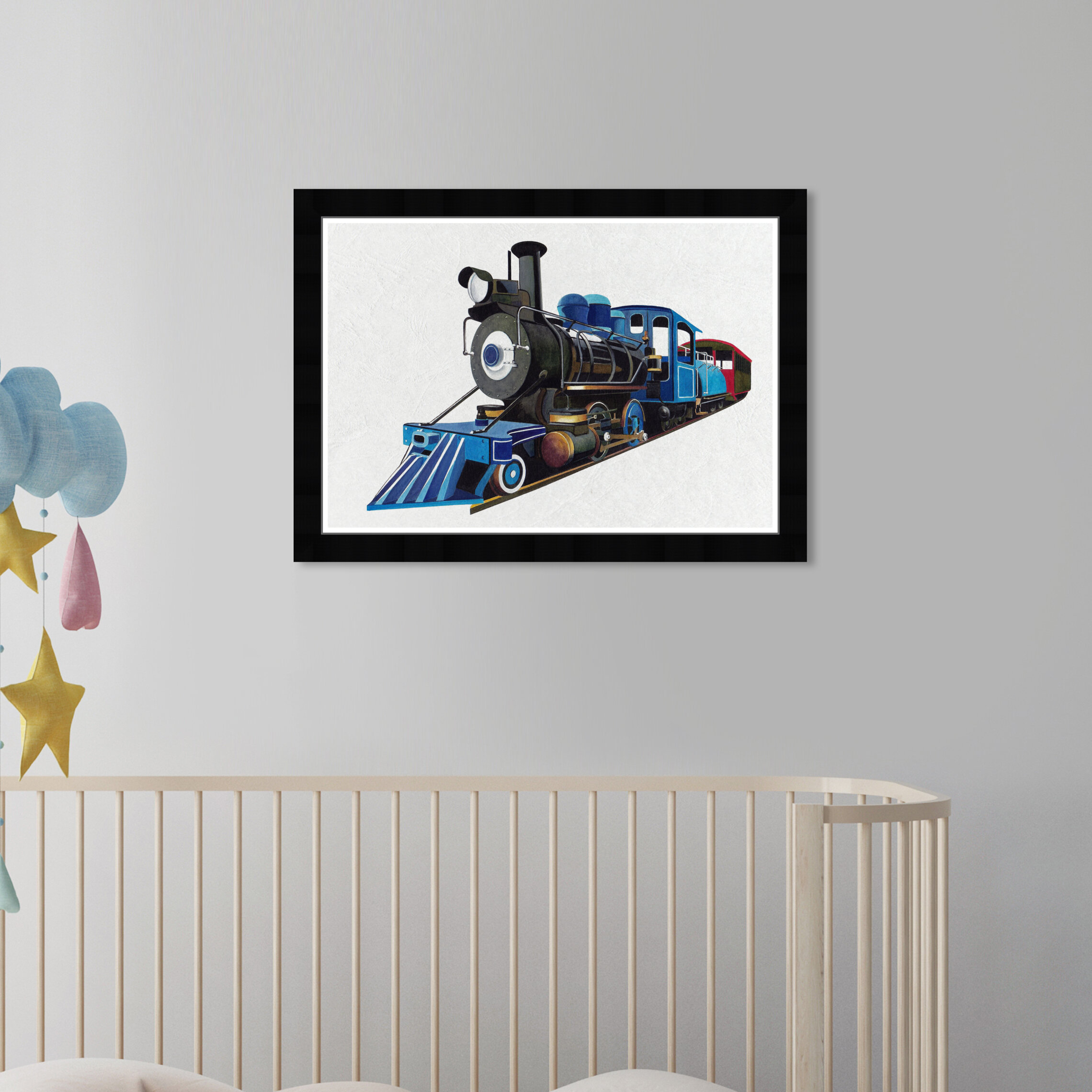 Olivia's Easel Blue Train Framed Art | Wayfair