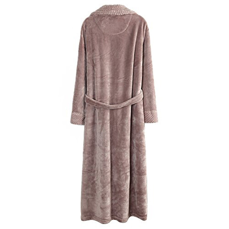 Alwyn Home Women's Long Robe Plush Soft Warm Fleece Elegant Lounger ...