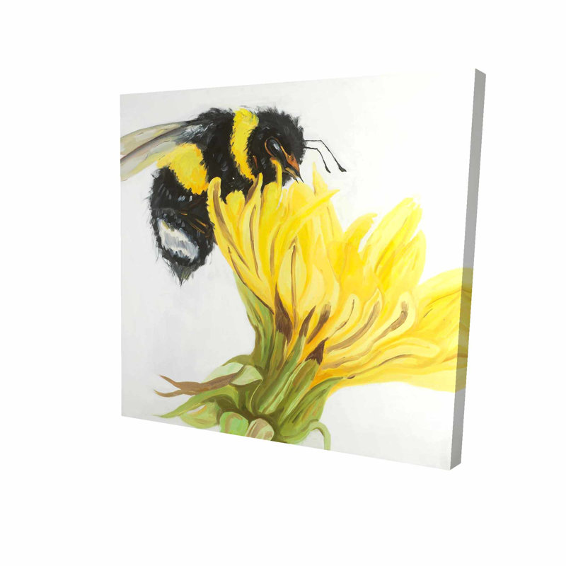 August Grove Bee On A Dandelion Oil Painting Print On Wrapped