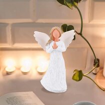 Said A Prayer for You Today Angel Ivory 3.5 x 8 Resin Stone Tabletop Figurine