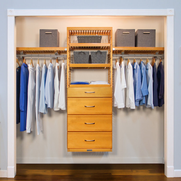 John Louis Home Deluxe 72 W 96 W Closet System Walk In Sets Reviews Wayfair