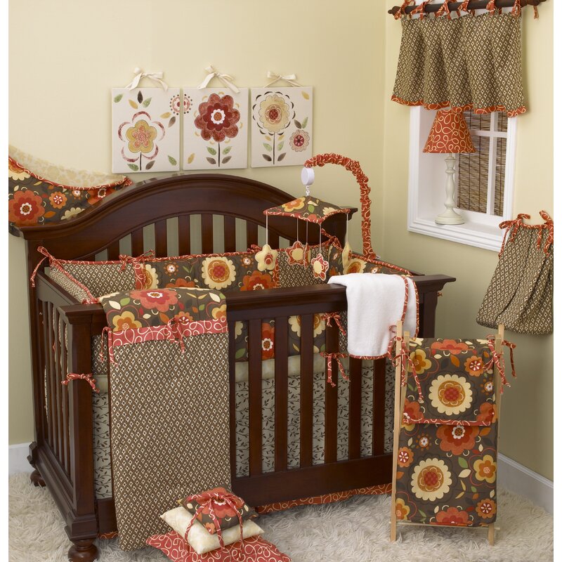 orange crib bedding