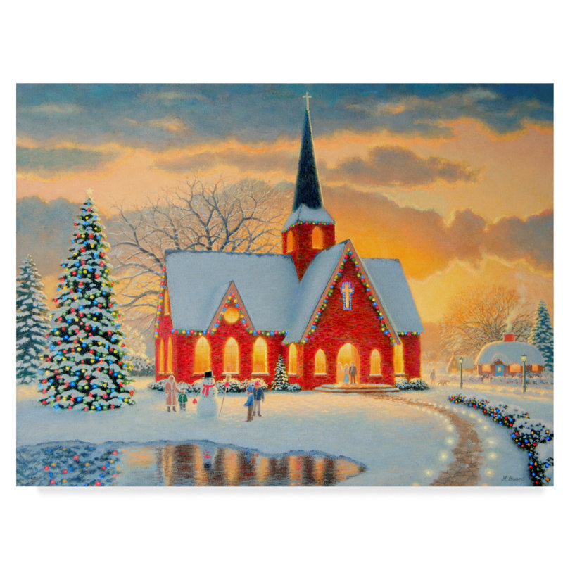 Trademark Art Village Church Acrylic Painting Print On Wrapped