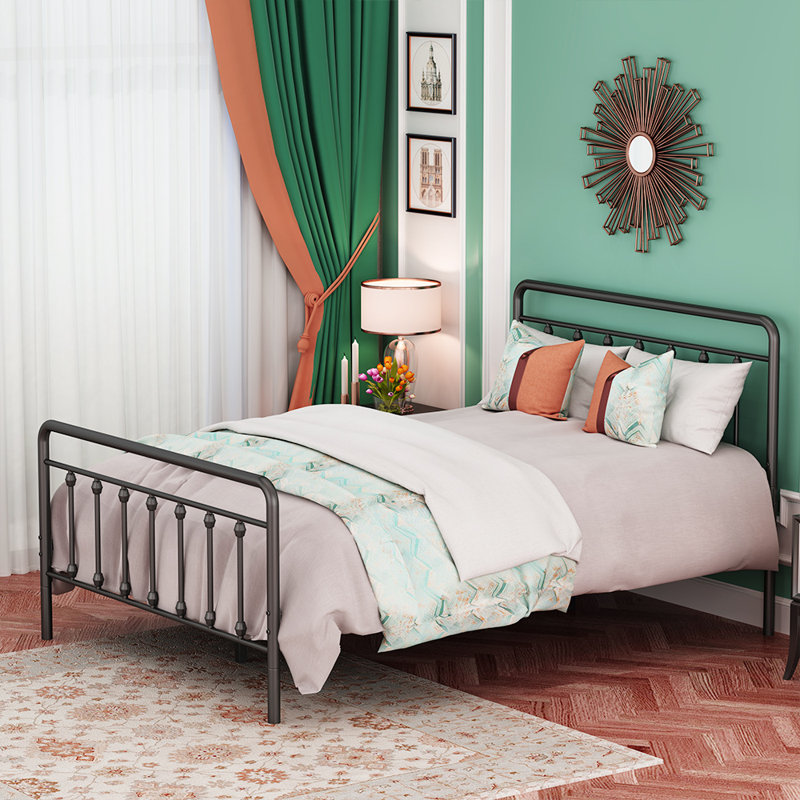 Red Barrel Studio® Metal Bed Frame With Vintage Headboard ... These deals are already going fast of wayfair basics™ slipcovers sale.