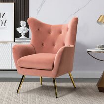 New Jasper Accent Chair Blush Pink Velvet Deep Button Tufted Gold Free Delivery 