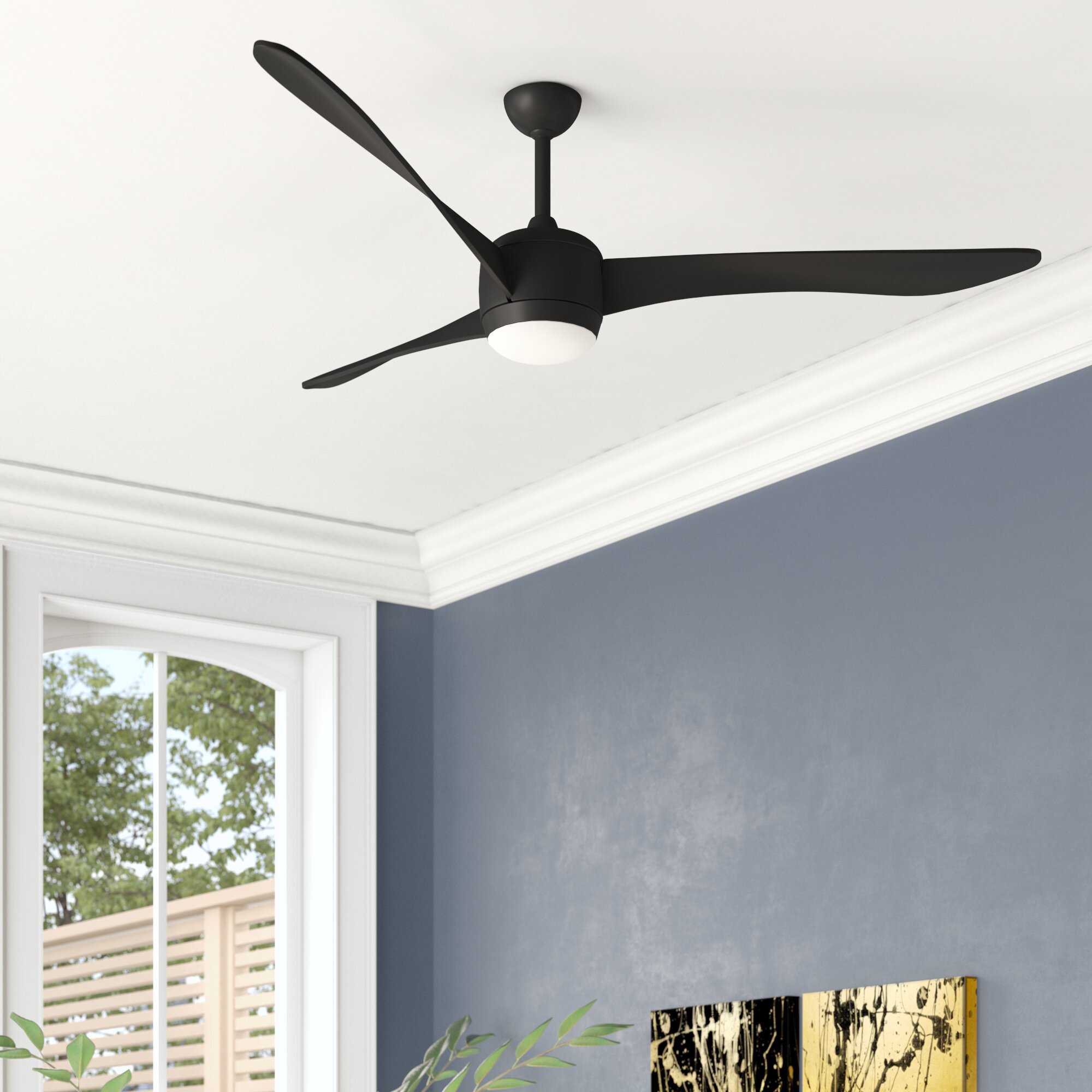 Orren Ellis 56 Niangua 3 Blade Led Ceiling Fan With Remote Light