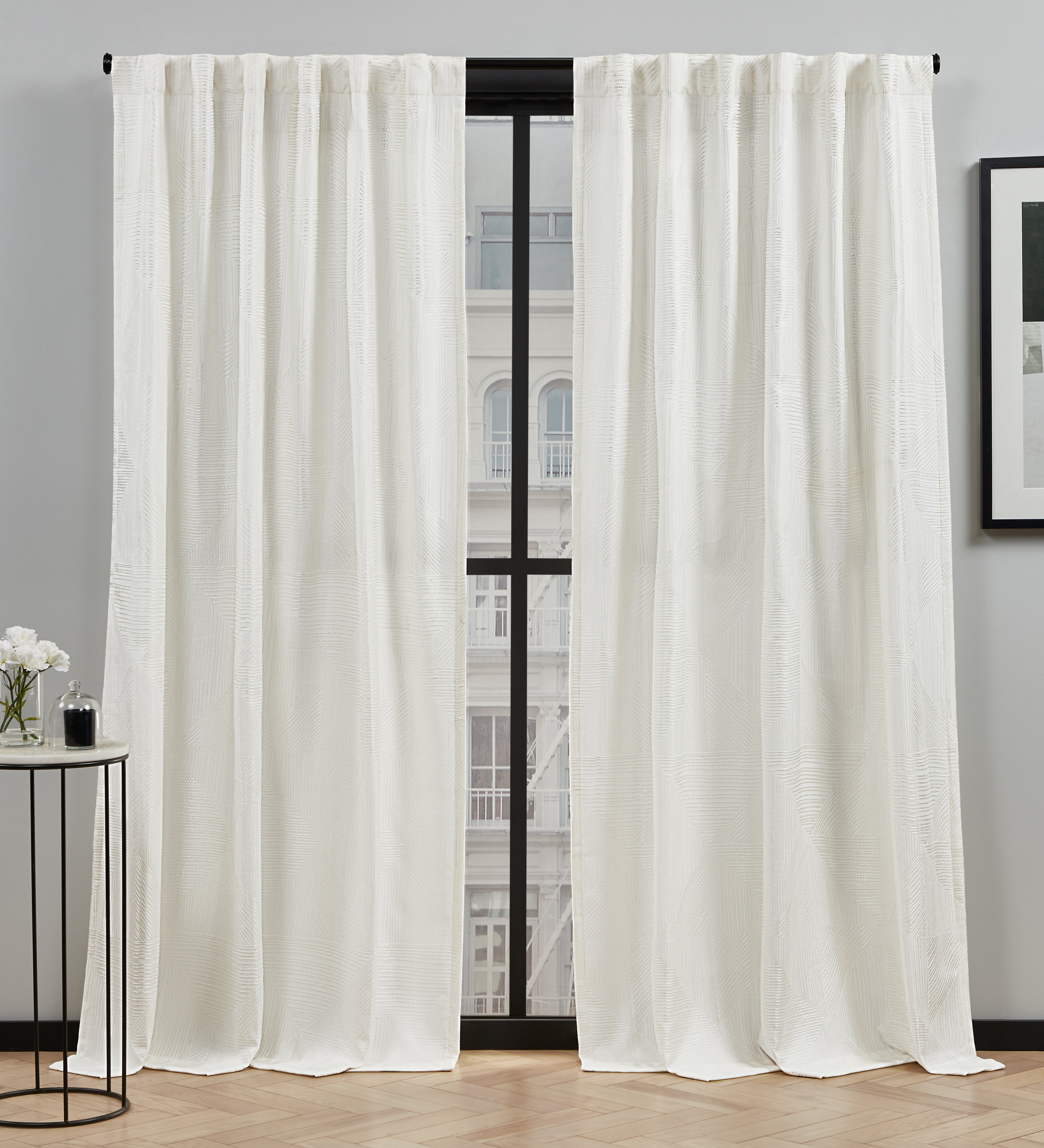 Mudd Geometric Semi Sheer Rod Pocket Curtain Panels Reviews Allmodern