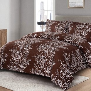 3 Piece Patchwork Embroidered Bedspread Comforter Quilted Bed Throw Pillow Sham Double, Toronto Chocolate Coffee Brown