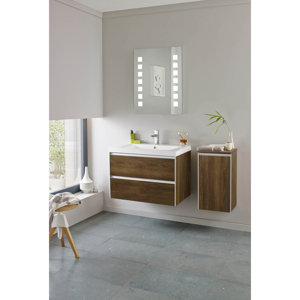 Ultra 80 cm Wandmontierter Waschtisch Erin mit S..