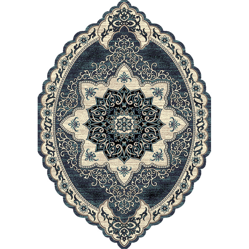 World Menagerie Breslin Free Shape Oval Oriental Blue Area Rug World Menagerie Breslin Free Shape
