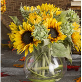 Farmhouse Rustic Sunflower Faux Flowers Birch Lane